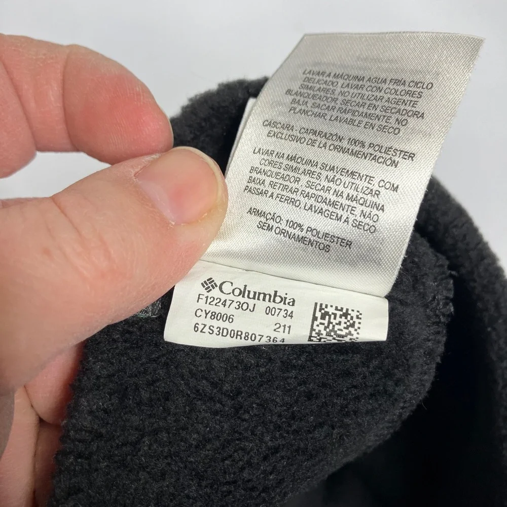 Columbia black fleece beanie hat‎ youth size small/medium winter outdoor snow